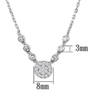 VacationGrabs circle pendant rhodium necklace with sparkling stones and delicate chain