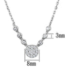 VacationGrabs circle pendant rhodium necklace with sparkling stones and delicate chain
