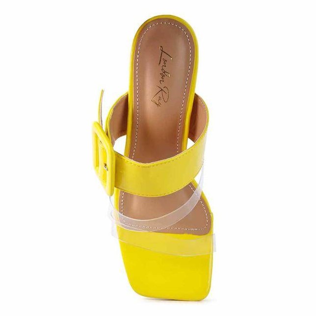 City Girl Printed Mid Heel Slide Sandals - VacationGrabs
