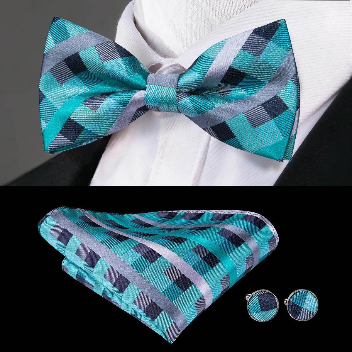 Classic Bow Ties For Men Silk Butterfly Pre-Tied Bowtie - VacationGrabs