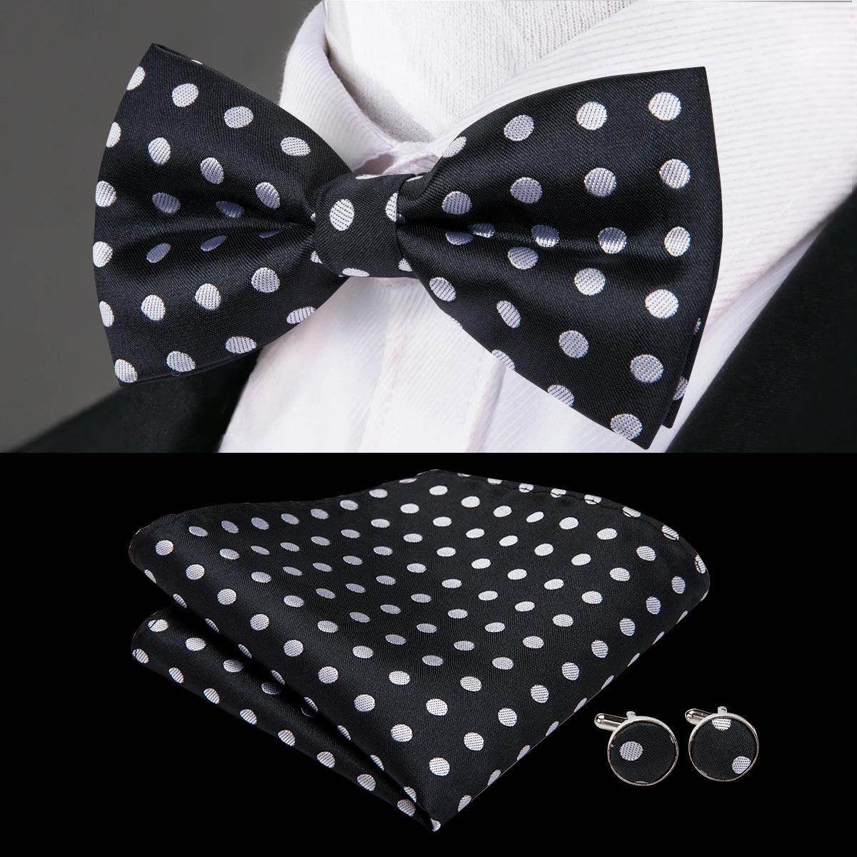 Classic Bow Ties For Men Silk Butterfly Pre-Tied Bowtie - VacationGrabs
