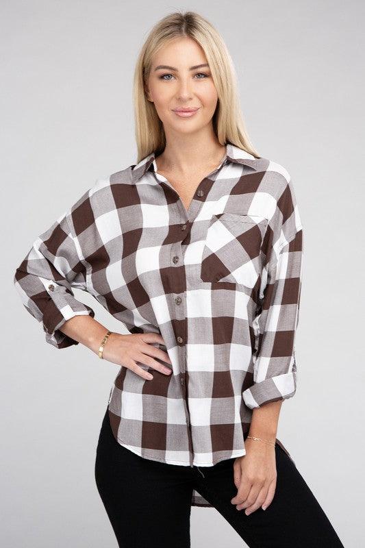 Women's Shirts Classic Plaid Flannel Shirt