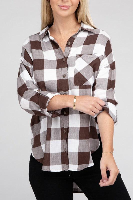 Women's Shirts Classic Plaid Flannel Shirt