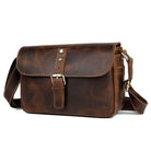 Classic shoulder bag for men made of durable leather with a stylish design and adjustable strap