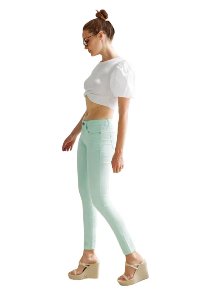 VacationReady Women's Skinny Pants Jeans in Mint Green