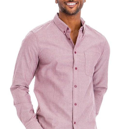 Men's Shirts Classic Solid Color Casual Long Sleeve Shirts Men