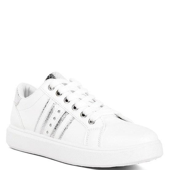 Women's Shoes - Sneakers Claude Faux Leather Back Panel Detail Sneakers