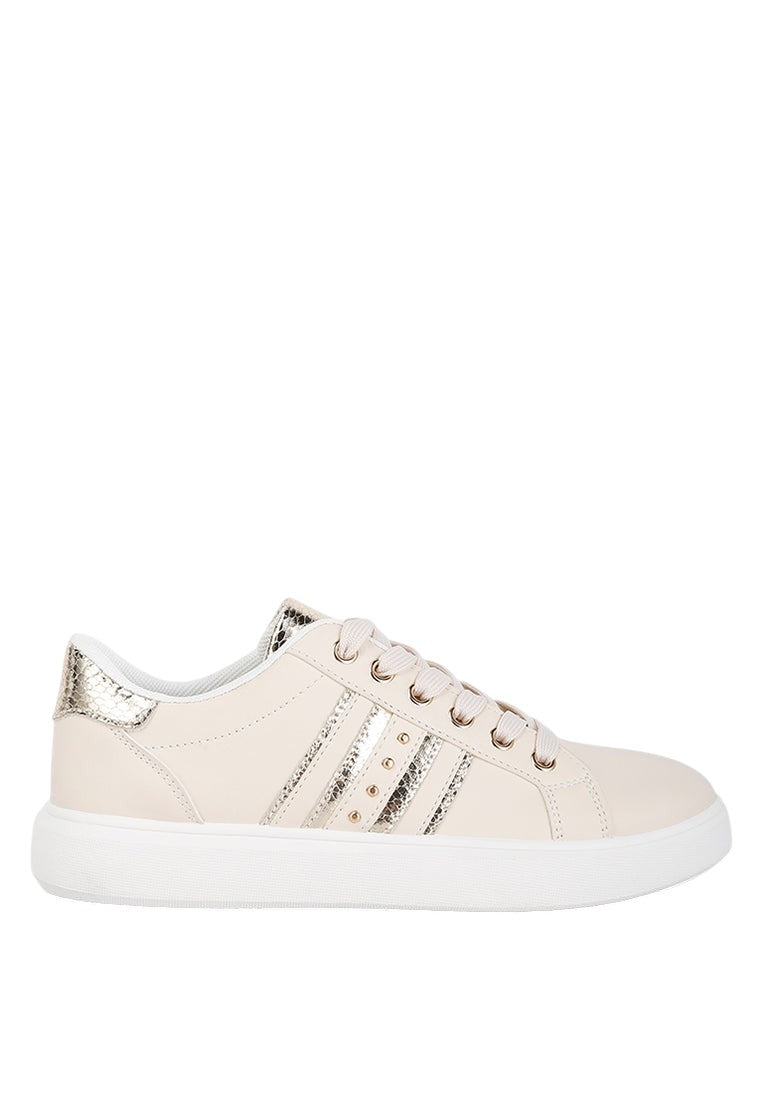 Claude Faux Leather Back Panel Detail Sneakers