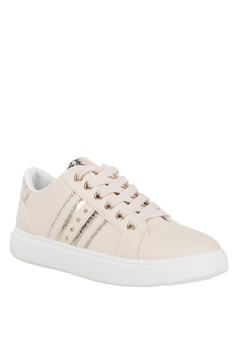 Claude Faux Leather Back Panel Detail Sneakers