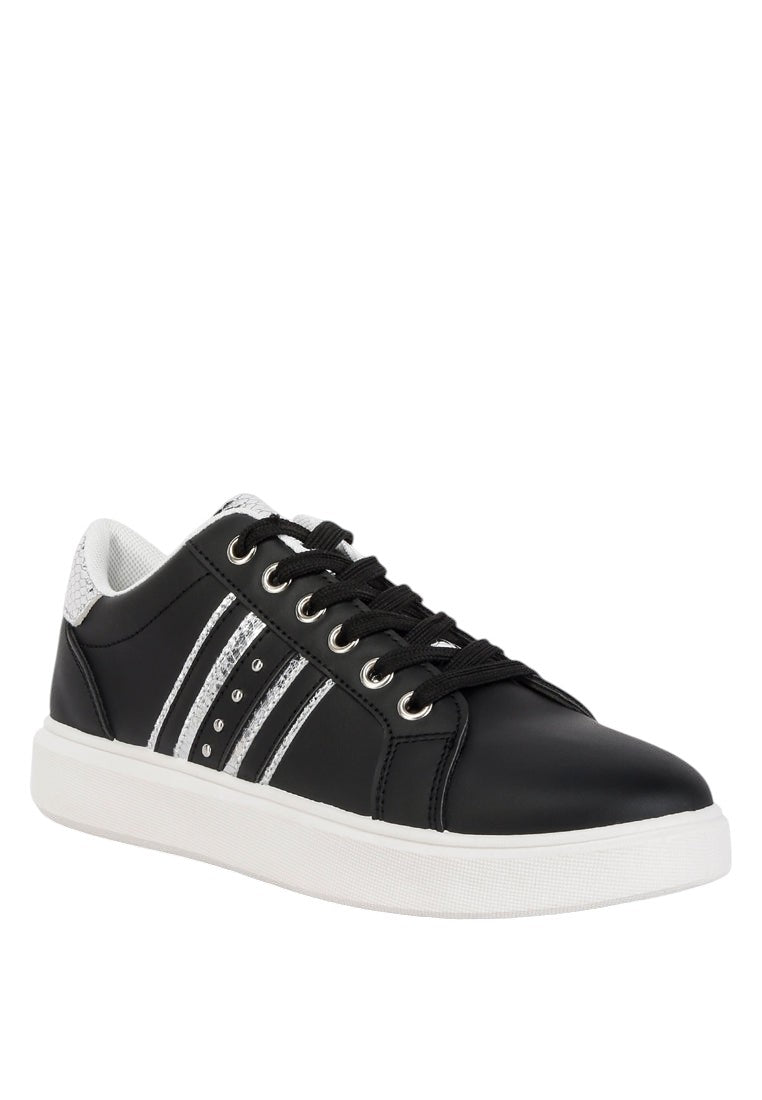 Claude Faux Leather Back Panel Detail Sneakers