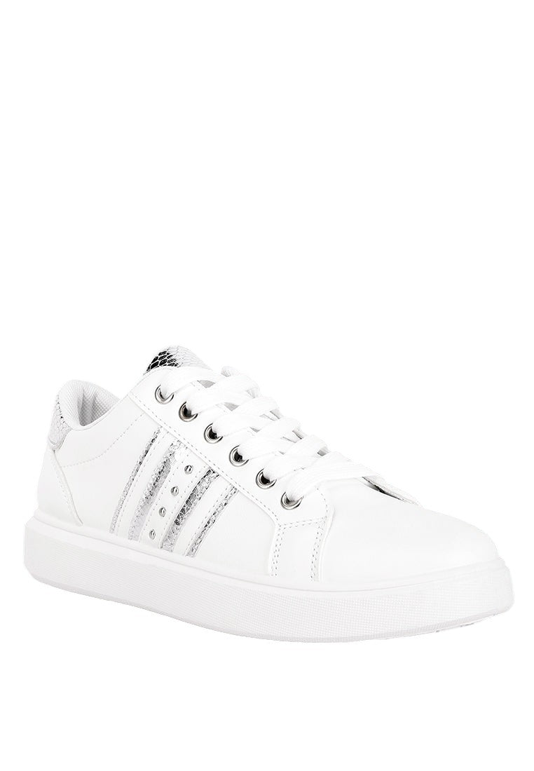 Claude Faux Leather Back Panel Detail Sneakers