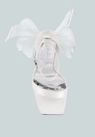 London Rag clear high heeled sandals with elegant bow detail for stylish occasions
