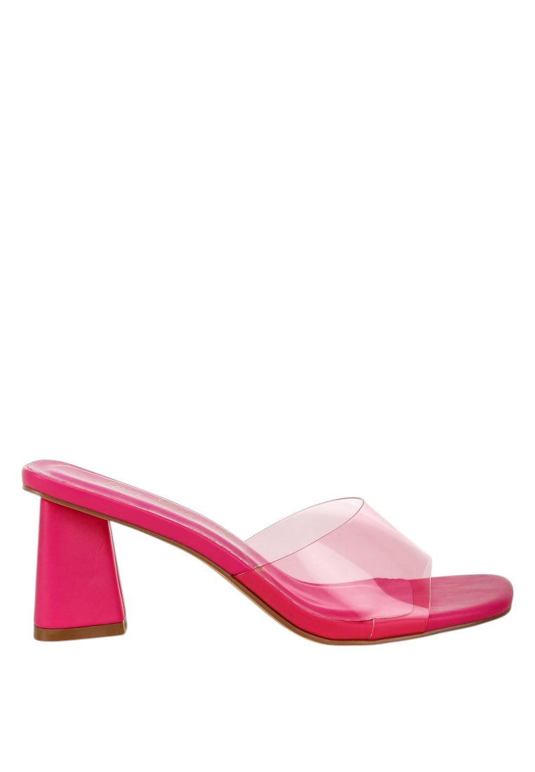 Clear Flirt Clear Strap Slip On Heel Sandals