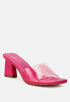 Clear Flirt Clear Strap Slip On Heel Sandals
