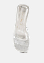 Clear Flirt Clear Strap Slip On Heel Sandals