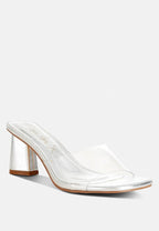 Clear Flirt Clear Strap Slip On Heel Sandals