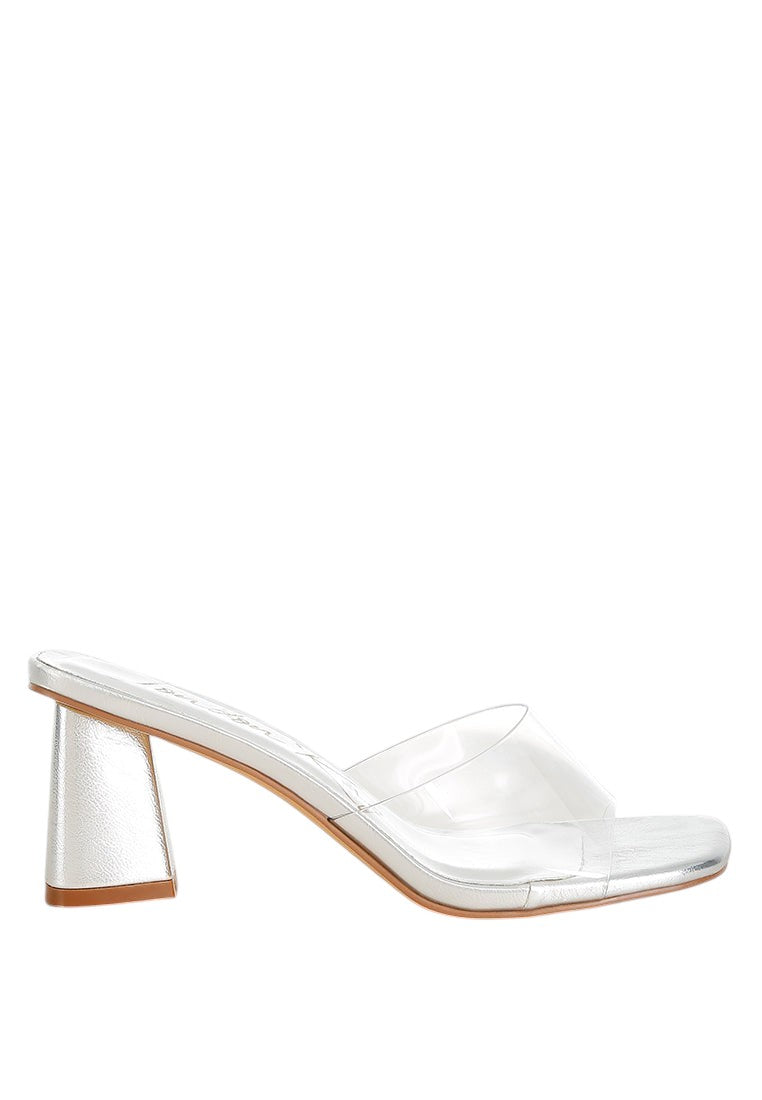 Clear Flirt Clear Strap Slip On Heel Sandals