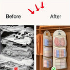 Closet hanging organizer in beige, fabric, perfect for storing clothes