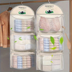 Closet hanging organizer with mesh pockets for efficient storage solutions