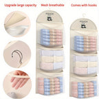 Closet hanging organizer in breathable mesh with large capacity for efficient storage