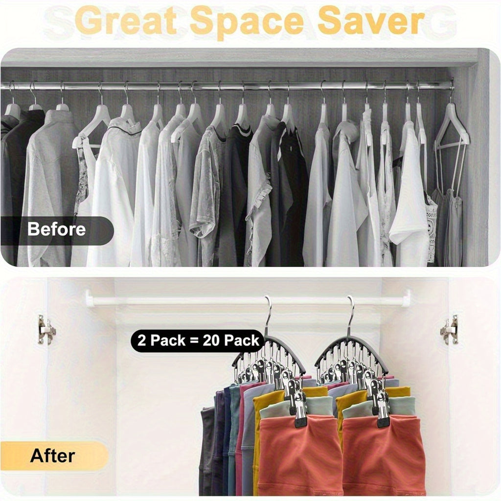 Cloth closet organizer, multi-hanger design, saves space and keeps clothes neat
