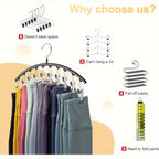 Multi-color closet organizer for space-efficient pant storage