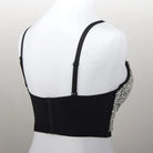 VacationGrabs sexy club camisole top black back view adjustable straps hook closure rhinestone side embellishment