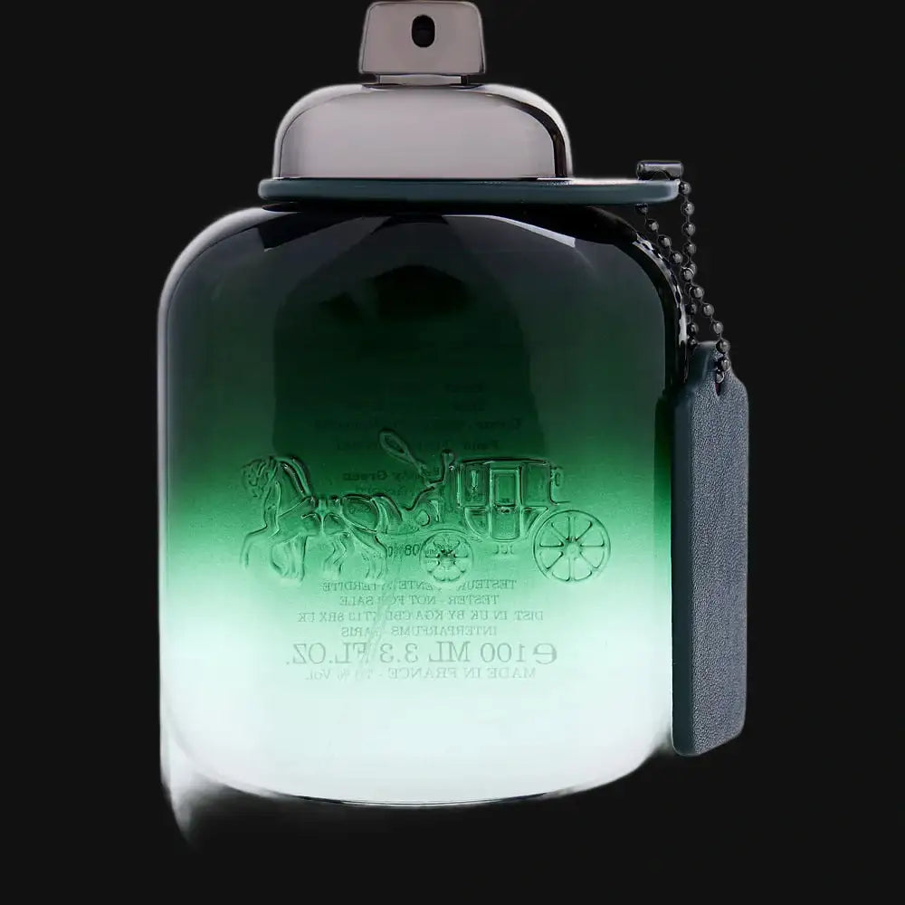 Green by Coach cologne for men in a stylish gradient glass bottle with a modern design