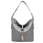 Gray leather coach purse shoulder bag for stylish everyday use