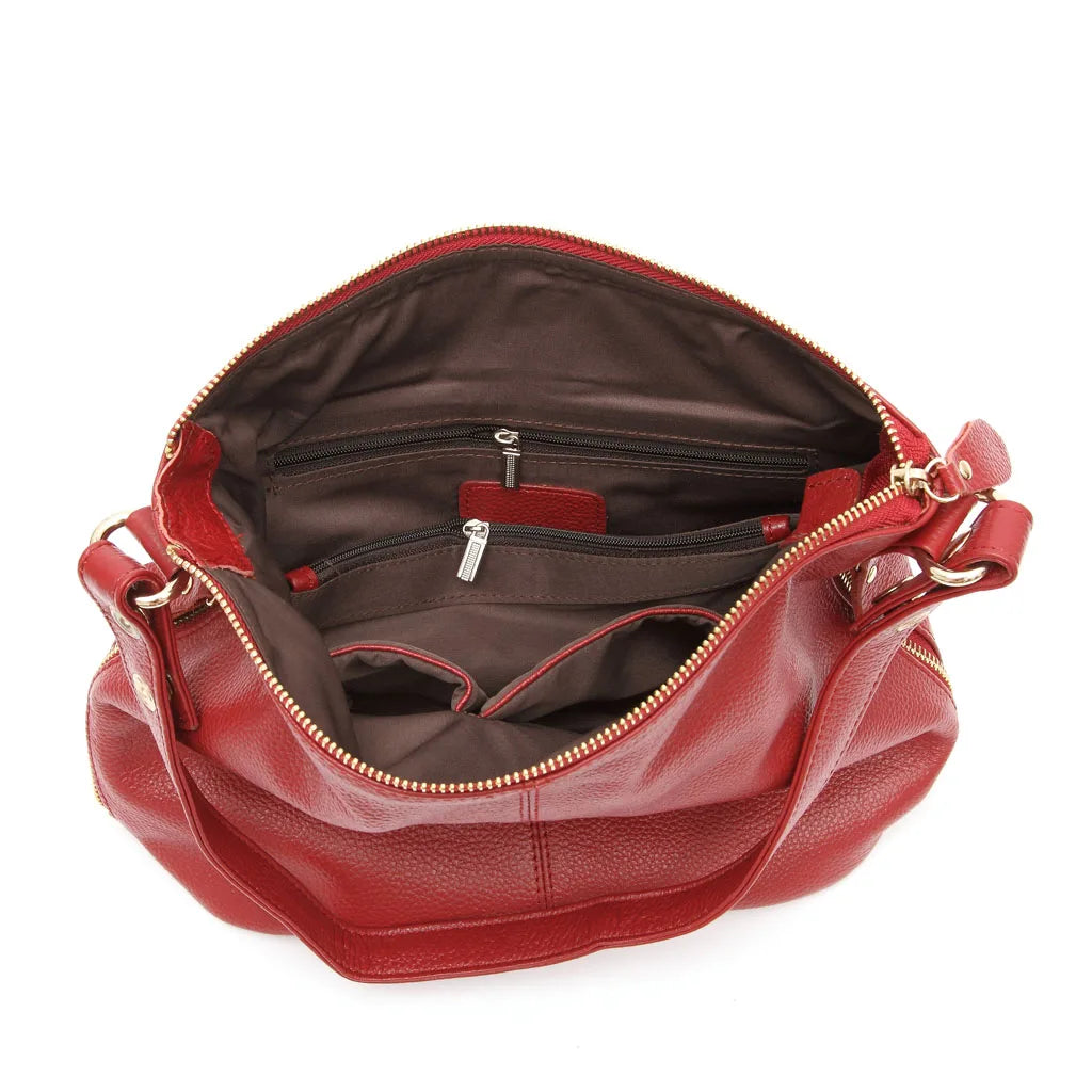 Red leather coach purse shoulder bag, perfect for daily use
