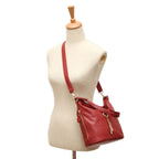 Red leather coach purse shoulder bag for everyday use