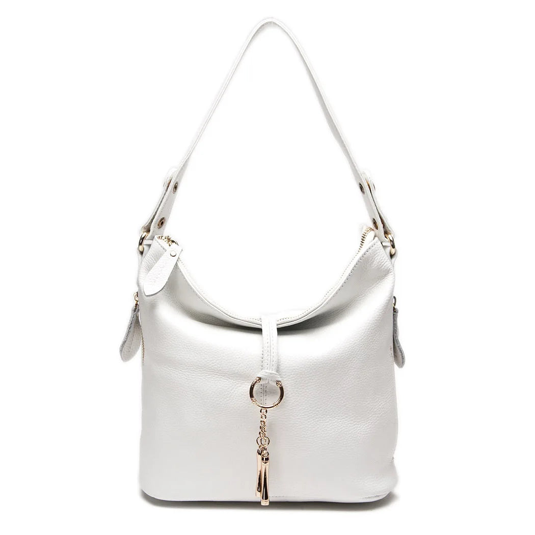 White leather coach purse shoulder bag for daily use