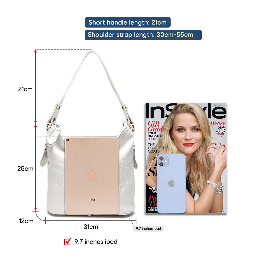 White coach purse shoulder bag with adjustable straps for everyday use