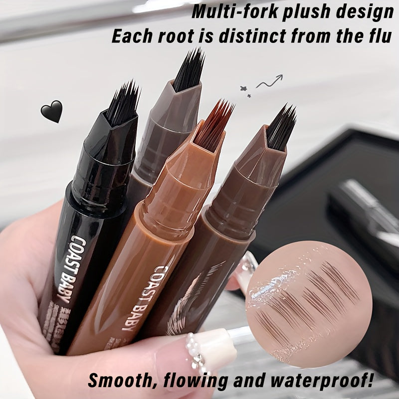 Coast Baby eyebrow pens in brown, black, and dark brown, travel friendly for on-the-go touch-ups