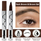 Dark brown and brown gel eyebrow pen, travel friendly and waterproof