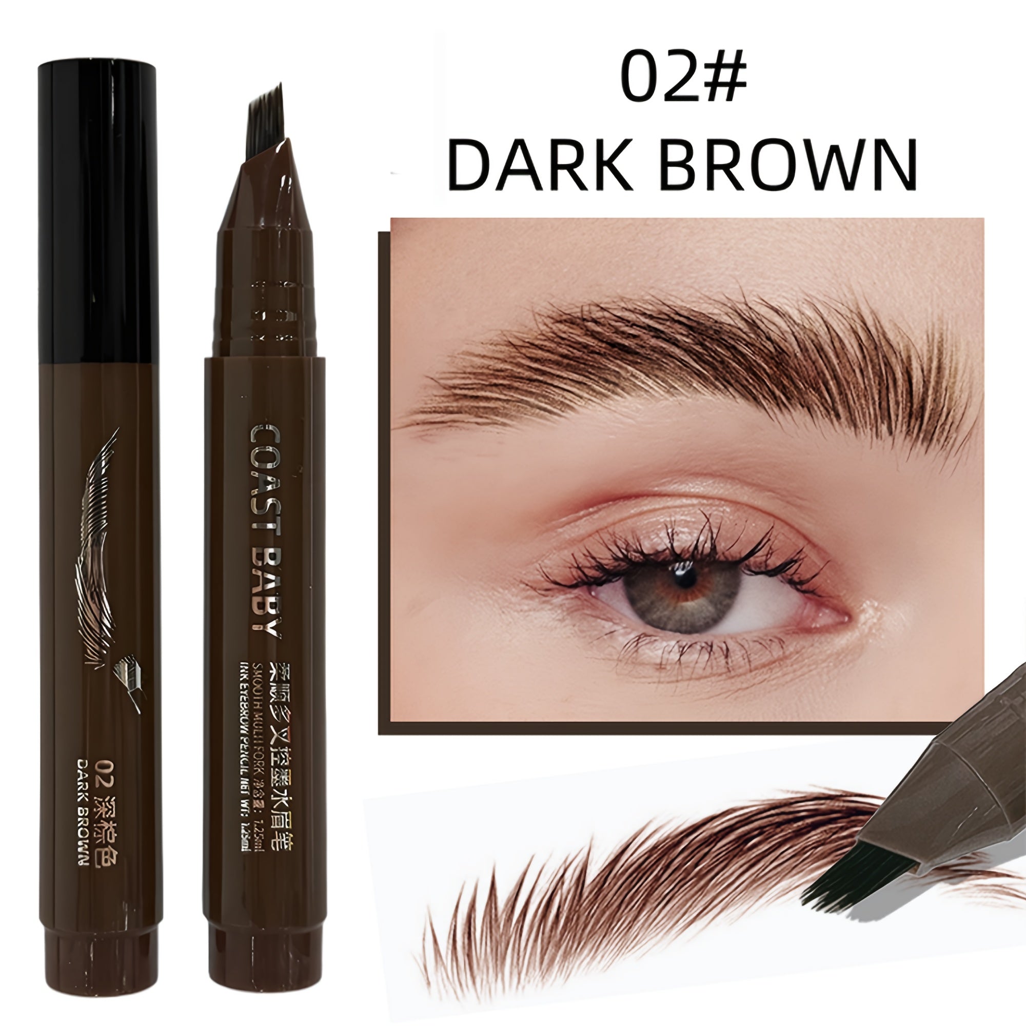 Coast Baby dark brown eyebrow pen, travel friendly for easy brow shaping