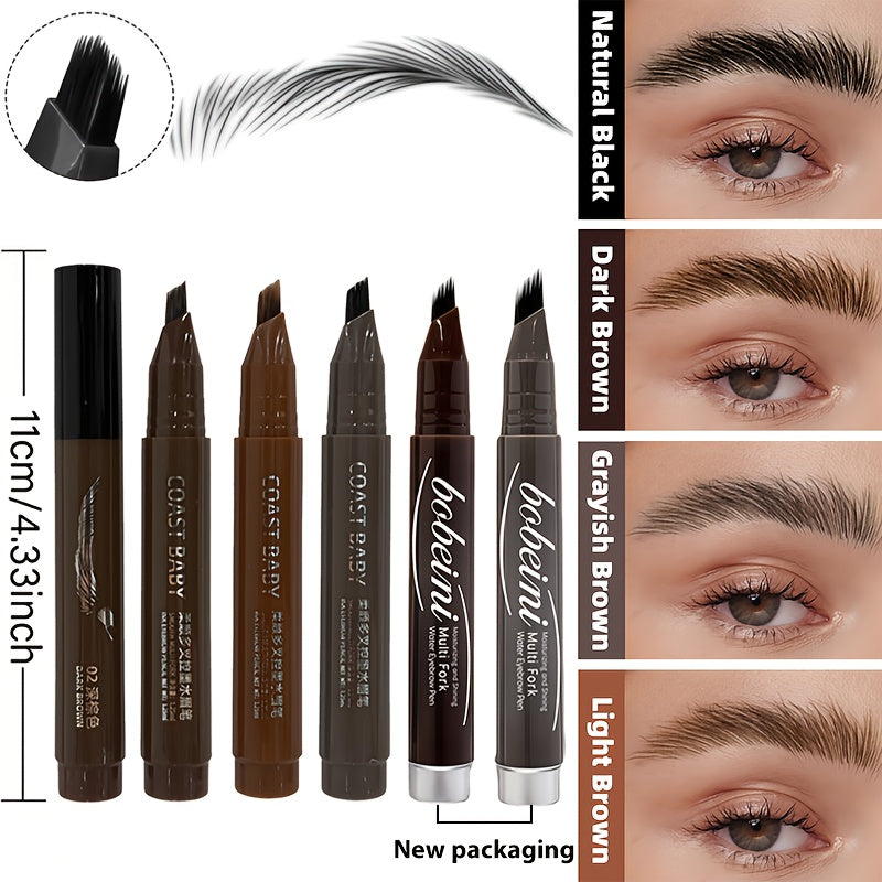 Travel friendly brow tint pens in various shades for easy makeup application