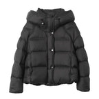 women's black coat puffer jacket, warm and stylish for winter