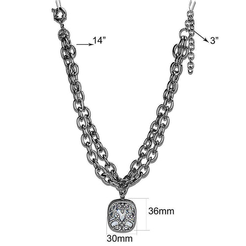 Cobalt black brass necklace with layered chains and decorative pendant for elegant style