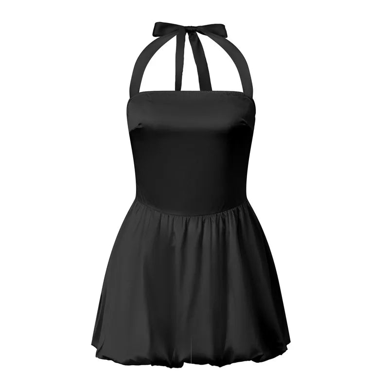 Women's black cocktail dress, satin material, perfect for parties