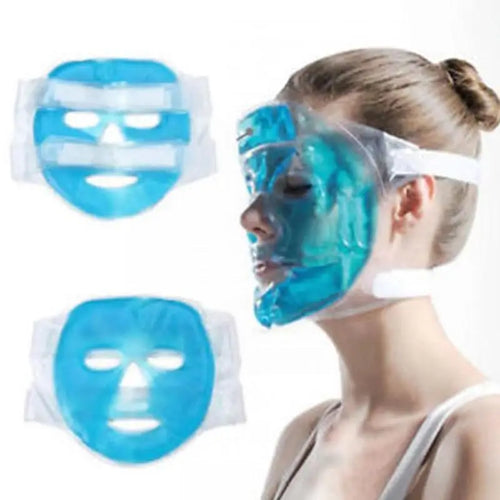 Cold gel face mask for soothing skincare treatment and relaxation
