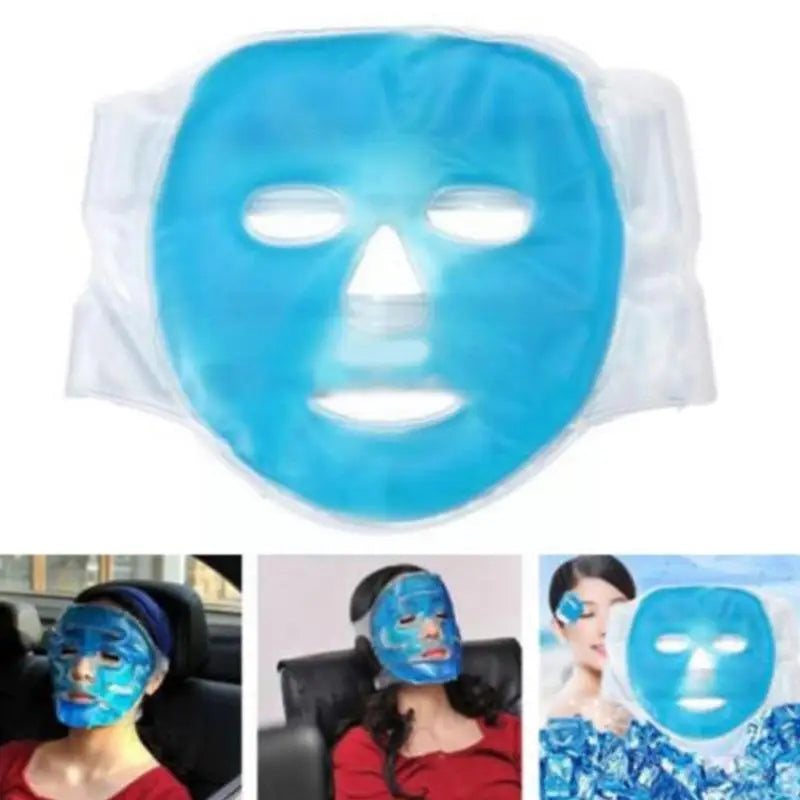 Blue cold gel face mask for soothing skin, perfect for relaxation