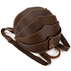 Collapsible travel backpack leather with multiple compartments and adjustable straps for easy carrying