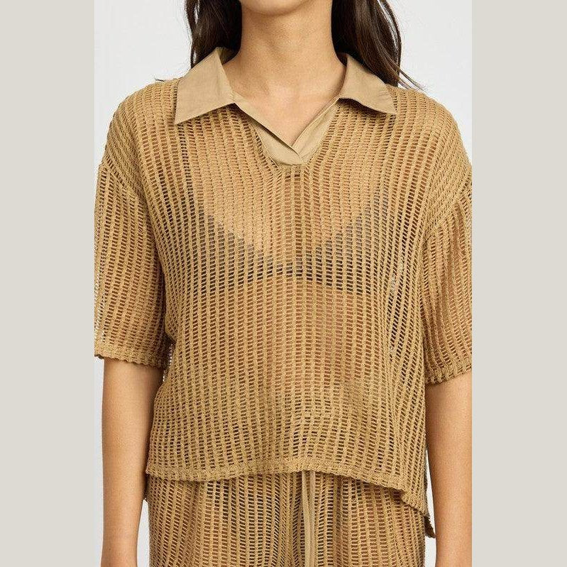 Collared Lounge Shirt - VacationGrabs