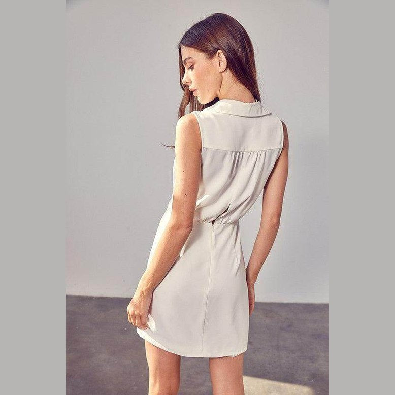 Collared Side Button Dress - VacationGrabs