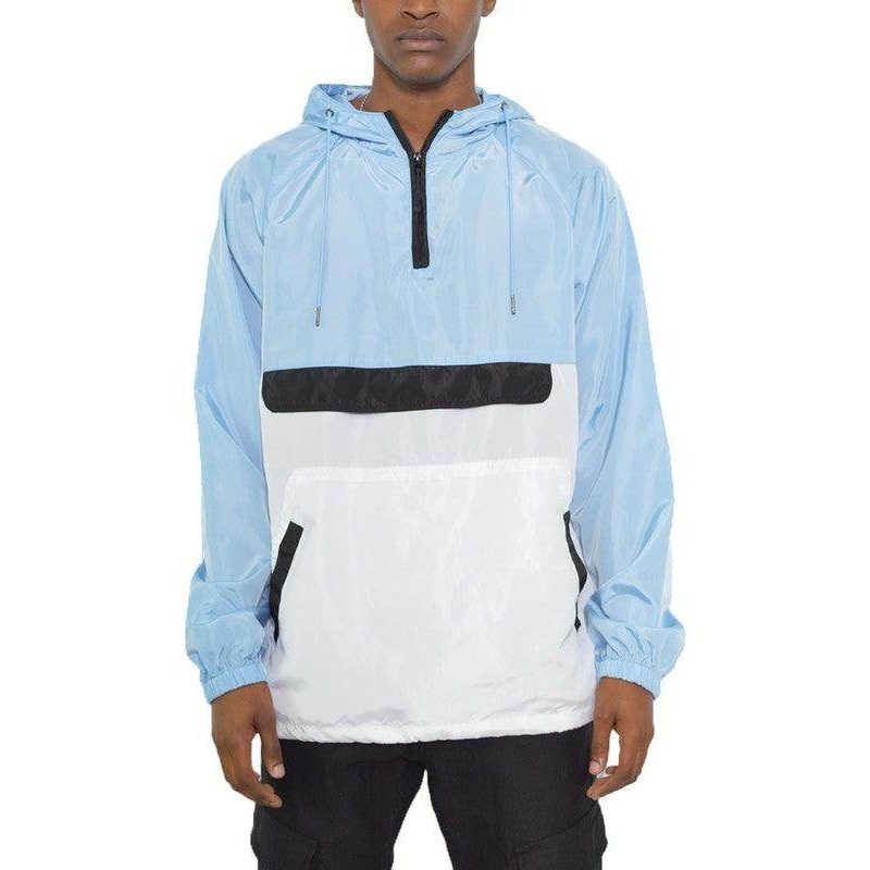 Mens Color Block Anorak Jacket Pullover Windbreaker - VacationGrabs