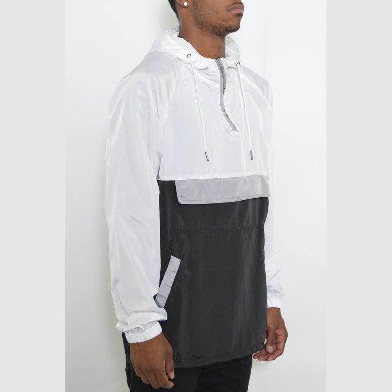 Mens Color Block Anorak Jacket Pullover Windbreaker - VacationGrabs