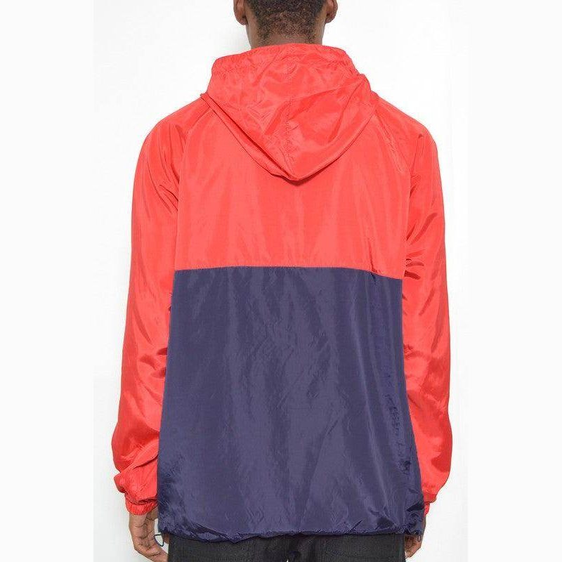 Mens Color Block Anorak Jacket Pullover Windbreaker - VacationGrabs