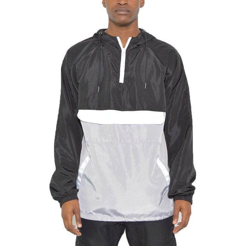 Mens Color Block Anorak Jacket Pullover Windbreaker - VacationGrabs