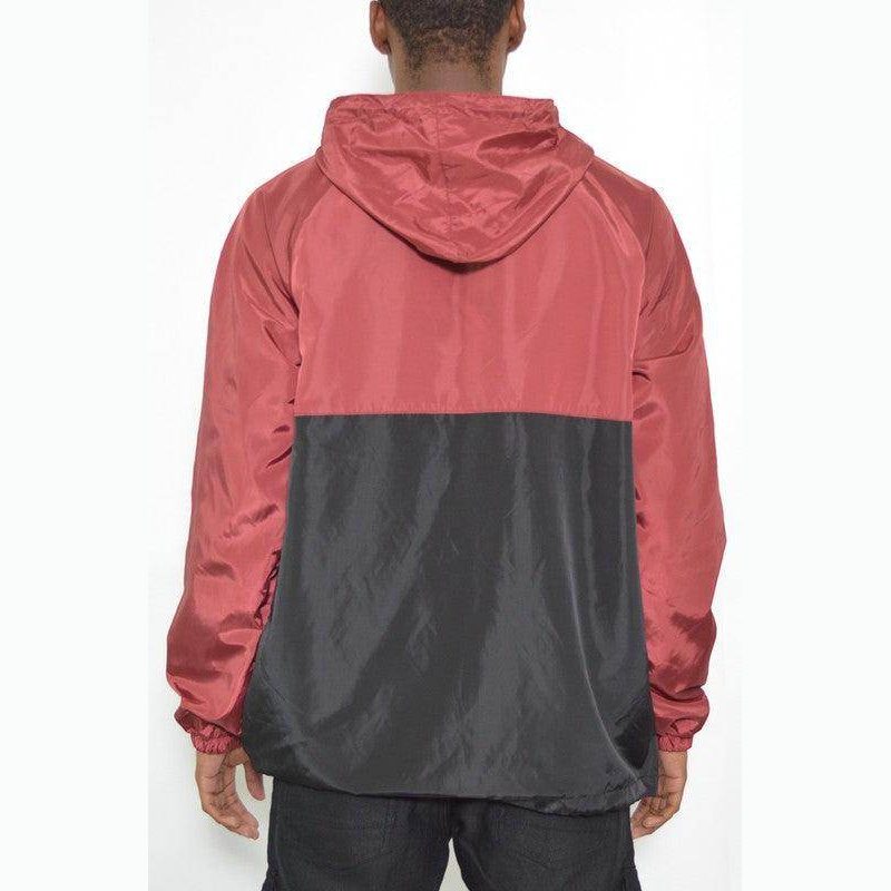 Mens Color Block Anorak Jacket Pullover Windbreaker - VacationGrabs